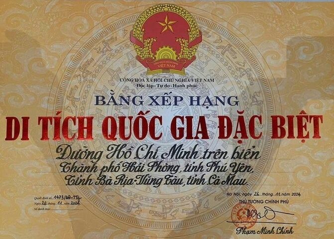 Bang xep hang Di tich quoc gia dac biet Duong Ho Chi Minh tren bien. Anh: Minh Du