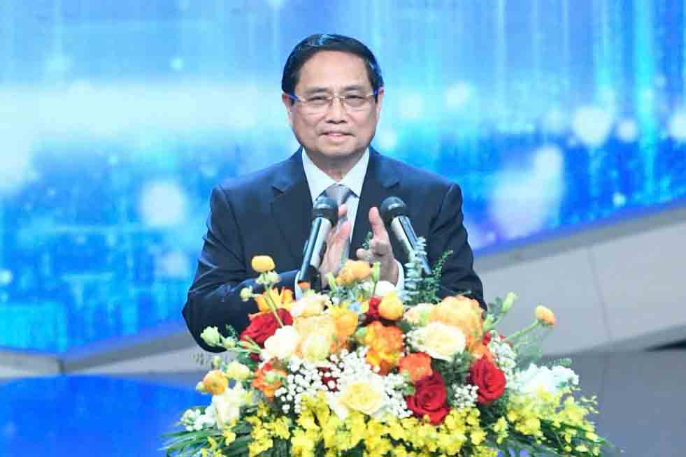 Thủ tướng Chính phủ Phạm Minh Chính phát biểu tại Lễ trao Giải thưởng Gương mặt trẻ Việt Nam tiêu biểu năm 2024. Ảnh: Ban tổ chức 