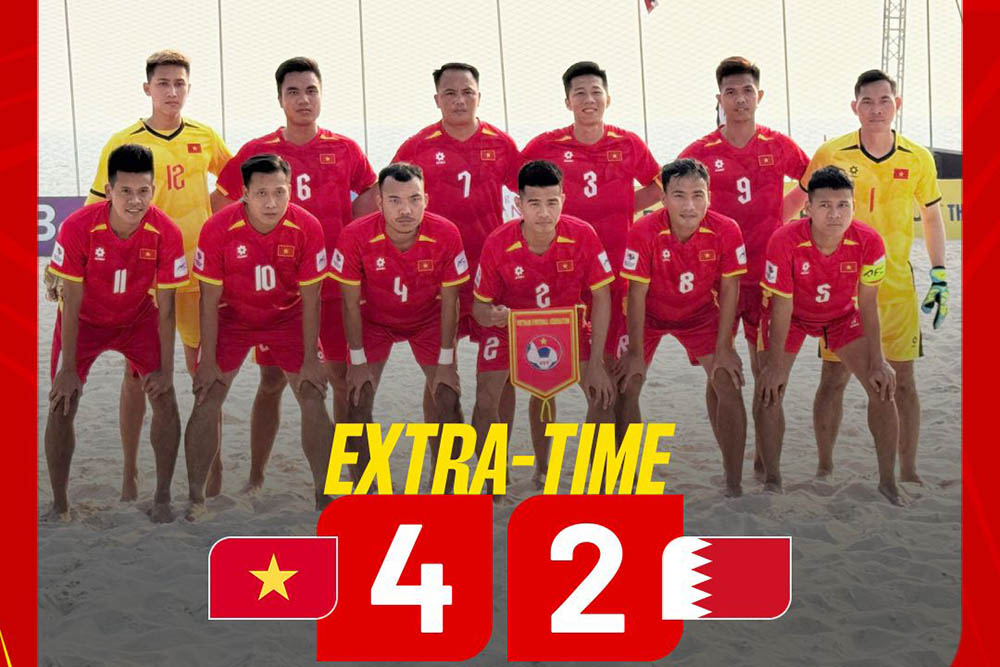 Vietnam had a historic victory in the final round of the Asian Beach Soccer Championship. Photo: VFF