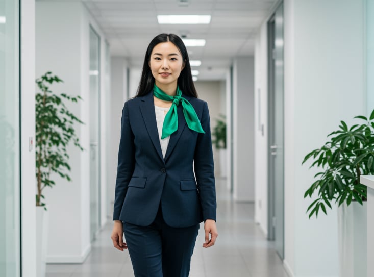 A silk scarf will be an accessory to help girls look gentle but still dynamic. Photo: AI - Dat