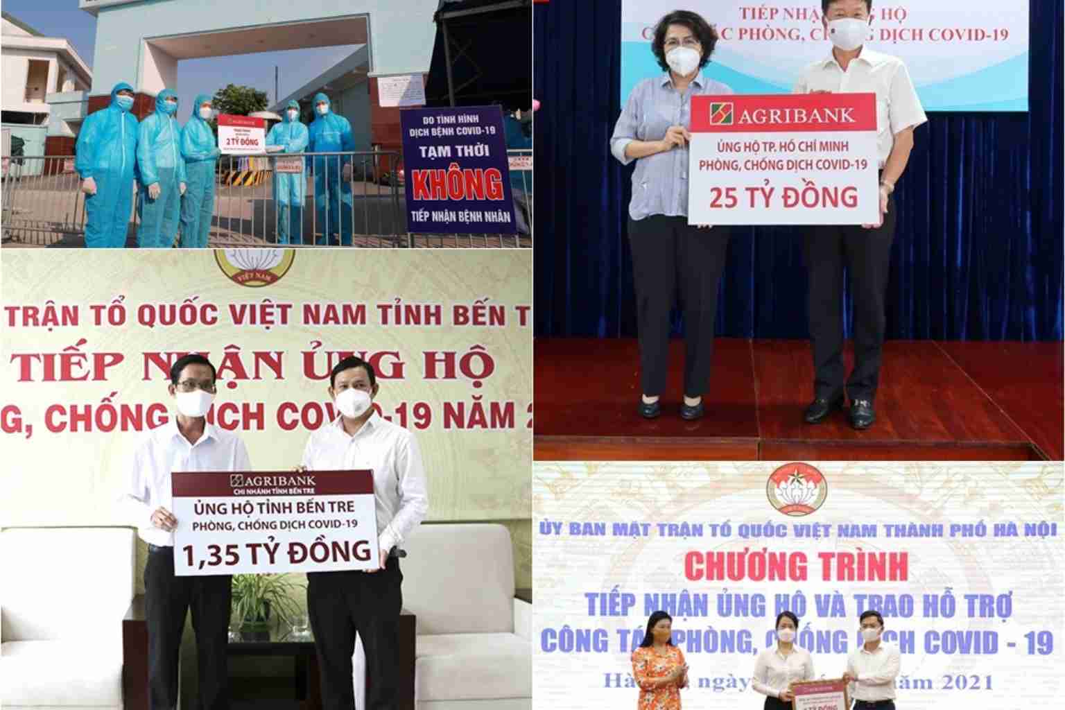 Agribank da ung ho tong tren 300 ti dong chung tay day lui dich benh Covid-19. Anh: Agribank