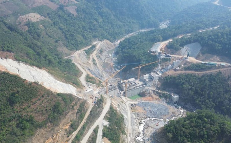 Construction of hydropower plant in mountainous areas of Kon Tum province. Photo: Thanh Tuan