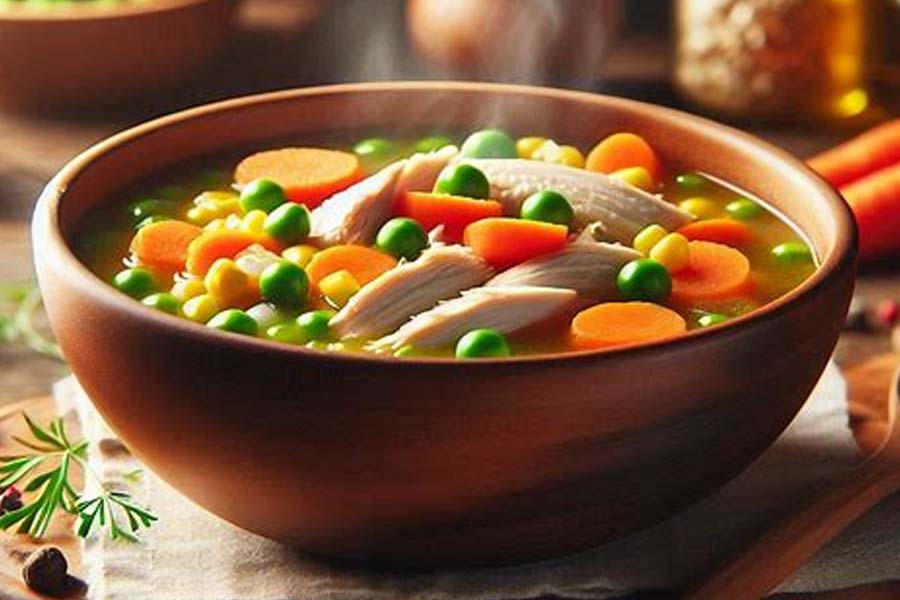 Chicken soup is not only a nutritious dish but also brings many health benefits, from strengthening the immune system to reducing inflammation. Photo: Ai