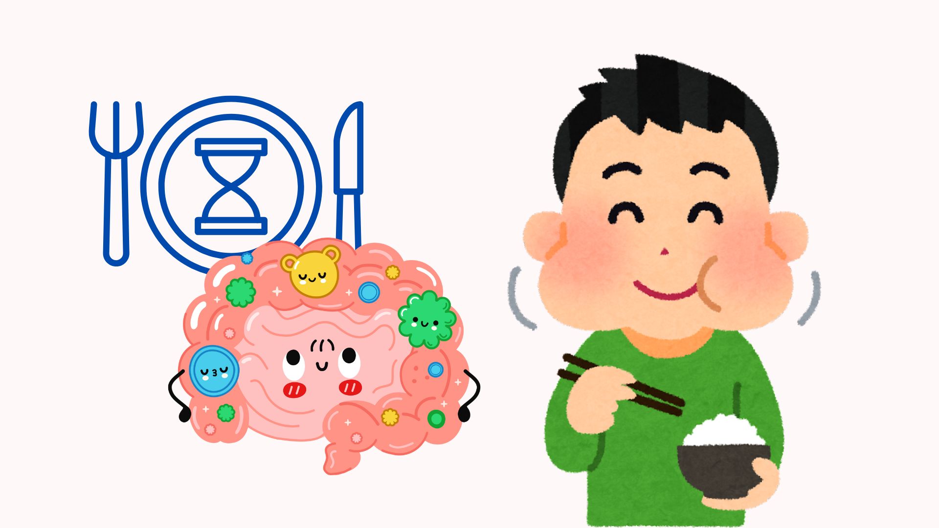 Eating slowly and chewing thoroughly helps improve gut health. Graphics: Thanh Thanh