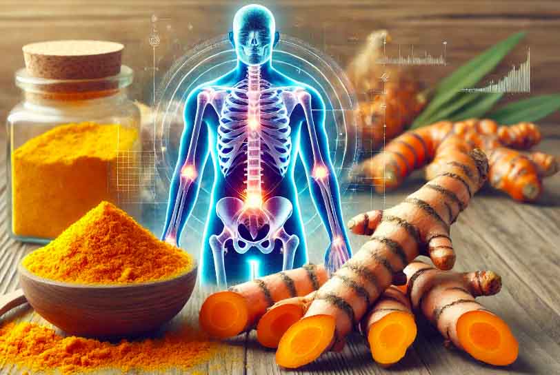 Supplementing turmeric is very good for bones and joints. Photo AI