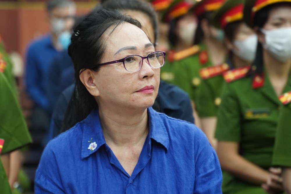 Truong My Lan at the trial. Photo: Anh Tu