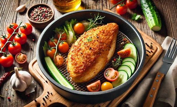 How to make delicious, golden and delicious chicken breast with an air fryer. Photo: AI