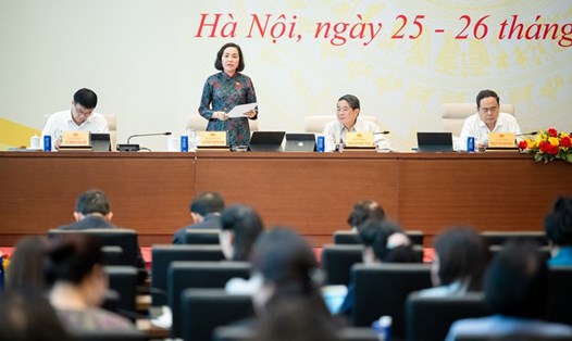 Phó Chủ tịch Quốc hội Nguyễn Thị Thanh đề nghị Bộ Nội vụ quan tâm đến đối tượng nghỉ sau sắp xếp. Ảnh: Quochoi.vn