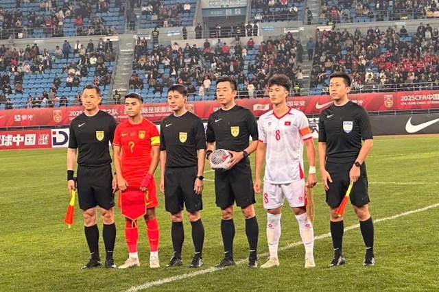 U22 Vietnam in the match against U22 China at CFA Team China 2025. Photo: VFF