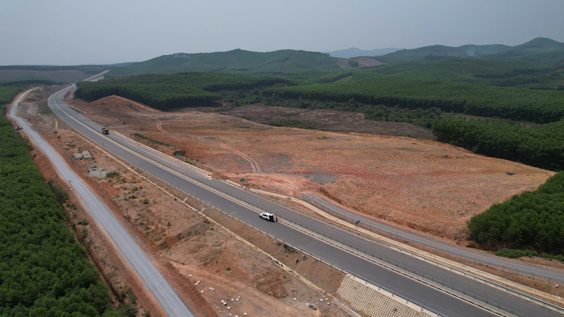 The location of the rest stop in Quang Xuan commune (Quang Trach district) has been cleared. Photo: Nhu Xuan