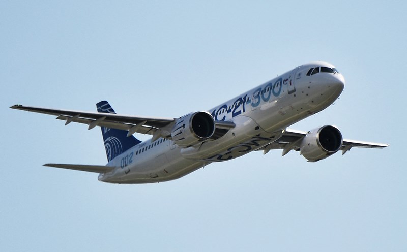 Russia's MC-21 passenger plane. Photo: AFP