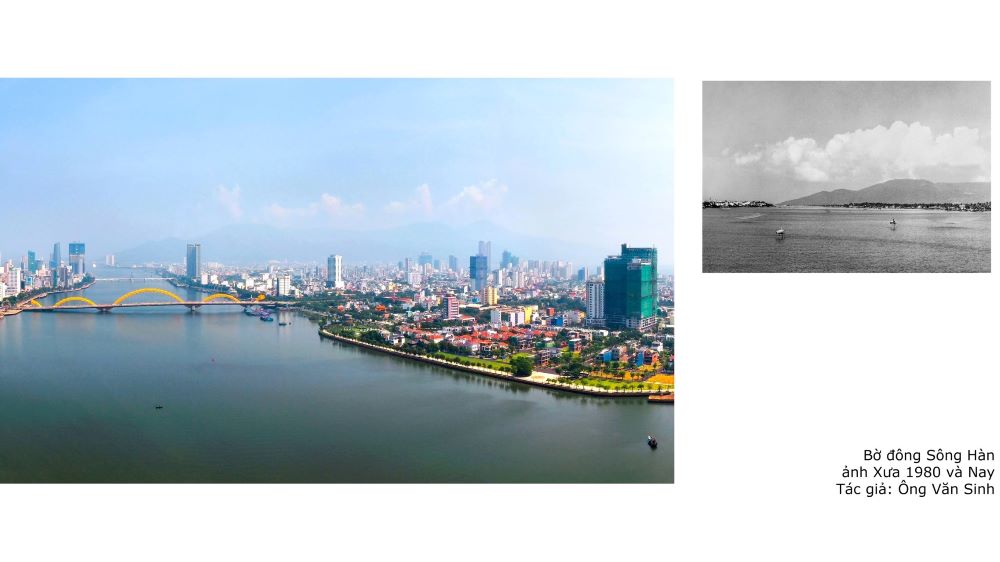 The east bank of the Han River (Da Nang) photos from 1980 and present. Photo: Mr. Van Sinh