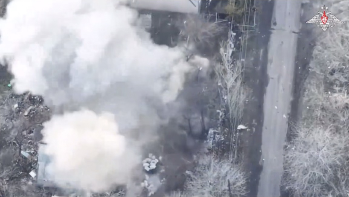 The Ukrainian UAV base was destroyed by Russia. Photo: Cut from video of the Russian Ministry of Defense