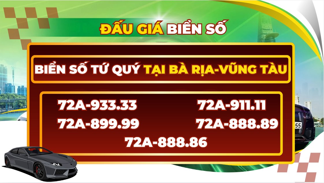 Revealing a series of four-digit license plates in Ba Ria - Vung Tau on the ring