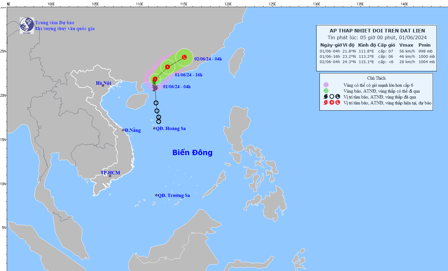 Typhoon No. 1 Maliksi in 2024 will appear on May 31, 2024. Photo: National Center for Hydro-Meteorological Forecasting