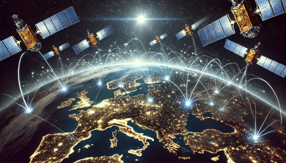 Allowing a pilot to control the implementation of telecommunications services using unlimited low-range satellite technology. Illustrative photo created by AI