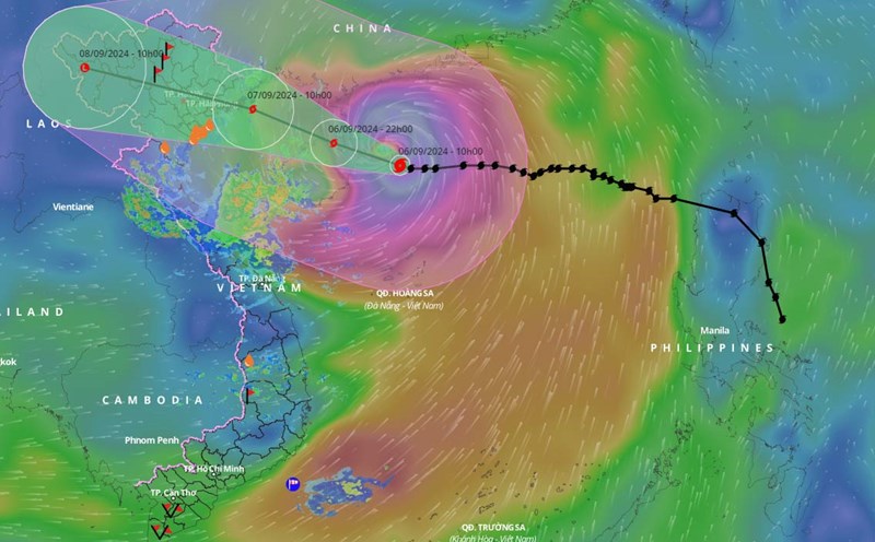 The path of storm No. 3 Yagi on September 6, 2024. Source: Vietnam Disaster Monitoring System