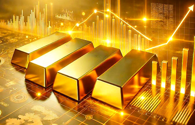 Se dice que las preocupaciones sobre la politica fiscal de los Estados Unidos han llevado los precios del oro a un record de un maximo record de US $ 3,057.21/onza el 20 de marzo. Obras de arte: Phan Anh