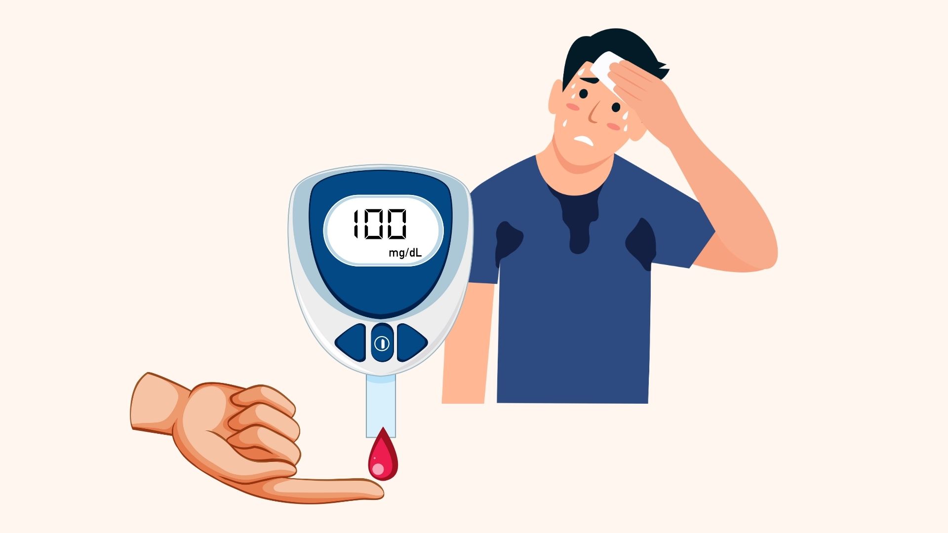 The reason for sweating a lot may be related to hypoglycemia. Graphics: Linh Dan