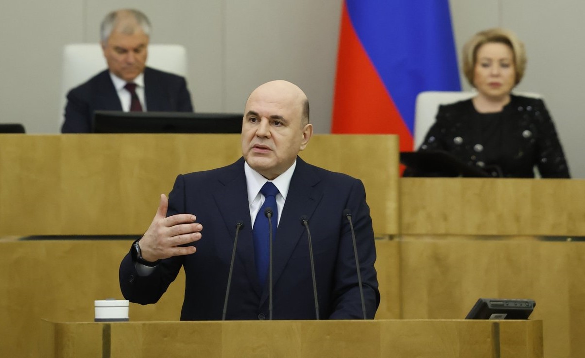 Russian Prime Minister Mikhail Mishustin reports to the National Duma on the economic situation in Russia on March 26, 2025. Photo: Russian Government