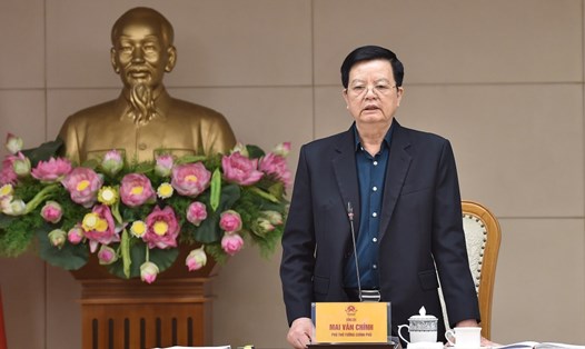 Ủy viên Trung ương Đảng, Phó Thủ tướng Chính phủ Mai Văn Chính chủ trì cuộc họp kiểm tra, đôn đốc giải ngân vốn đầu tư công của 5 tỉnh vùng Tây Nguyên. Ảnh: VGP