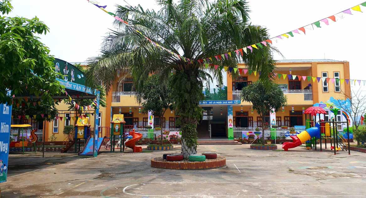 Lang Sen - Nam Dan - Nghe An Kindergarten, where a teacher was charged for insurance. Photo: Ngoc Anh