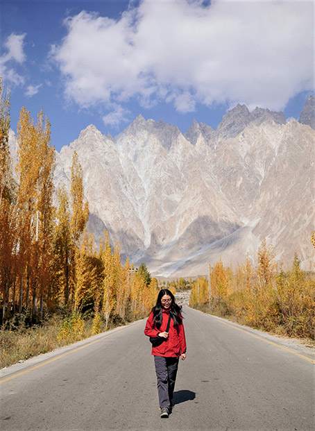 Minh Hue travels independently in Pakistan. Photo: Character provided