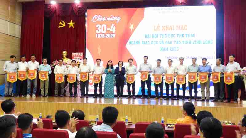 Dai hoi The cu the thao Nganh Giao duc va Dao tao Vinh Long dien ra tu ngay 21.3 - 4.5.2025. Anh: Hoang Loc