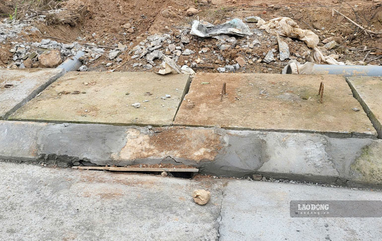 Bó vỉa bị vỡ thành nhiều đoạn vẫn đưa vào thi công
