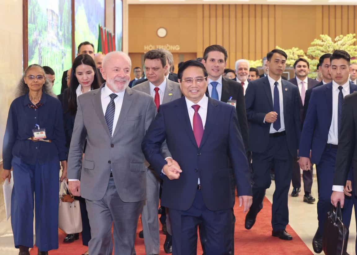 Politburo member, Prime Minister Pham Minh Chinh and Brazilian President Luiz Inacio Lula da Silva. Photo: Hai Nguyen