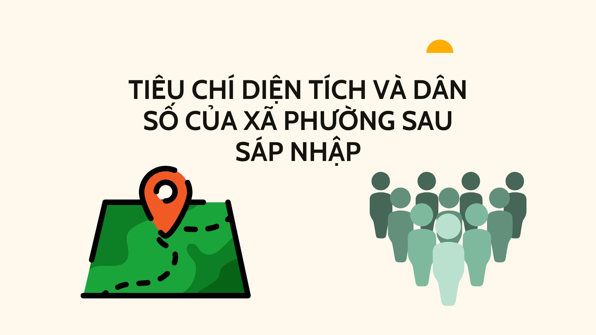 Area and population criteria of communes and wards after the merger