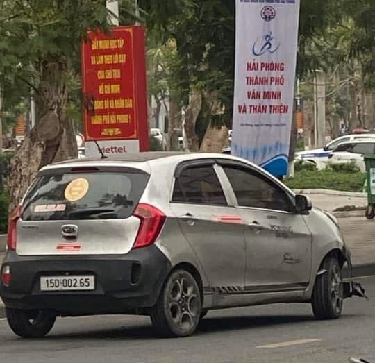 The incident of a traffic collision. Photo: Hai Phong City Police