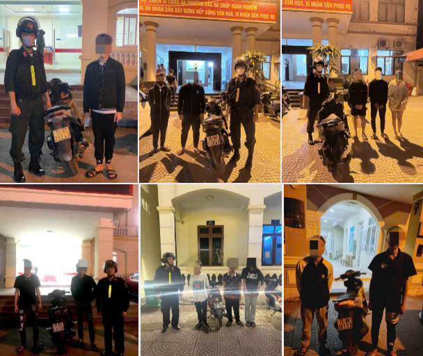 The street vendors violated traffic safety regulations on the night of March 28, 2025. Photo: Hai Phong City Police