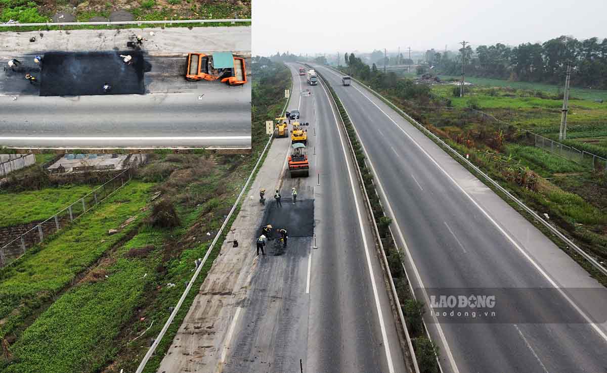 Noi Bai - Lao Cai Expressway Milk treatment section km17. Photo: Viet Bac.