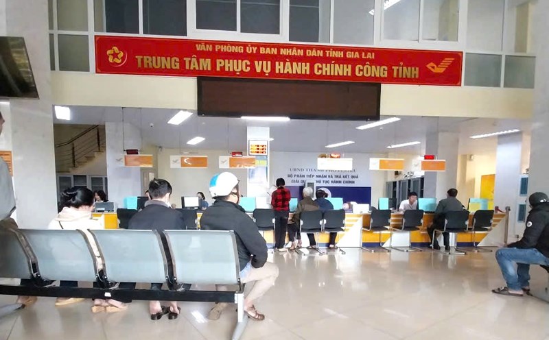 A transaction location at the one-stop department in Gia Lai. Photo: Thanh Tuan