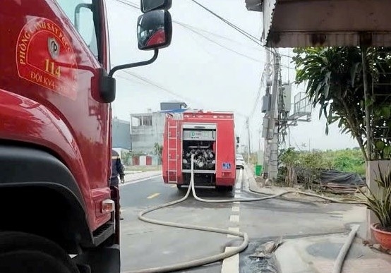 The fire was brought to light. Photo: Hai Phong City Police