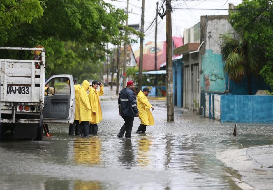 A flooded street after Hurricane Beryl made landfall in Cancun, Quintana Roo state, Mexico, on July 5, 2024. Photo: Xinhua