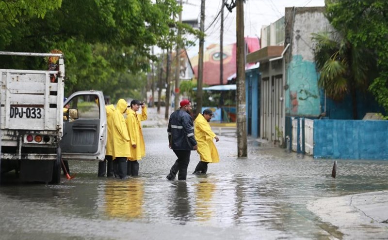 A flooded street after Hurricane Beryl made landfall in Cancun, Quintana Roo state, Mexico, on July 5, 2024. Photo: Xinhua