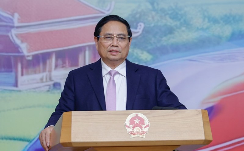 Politburo member and Prime Minister Pham Minh Chinh requested further acceleration and breakthroughs to open the expressway from Cao Bang to Ca Mau in 2025. Photo: VGP/Nhat Bac