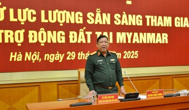Bộ đội Việt Nam sẵn sàng hỗ trợ Myanmar khắc phục hậu quả động đất
