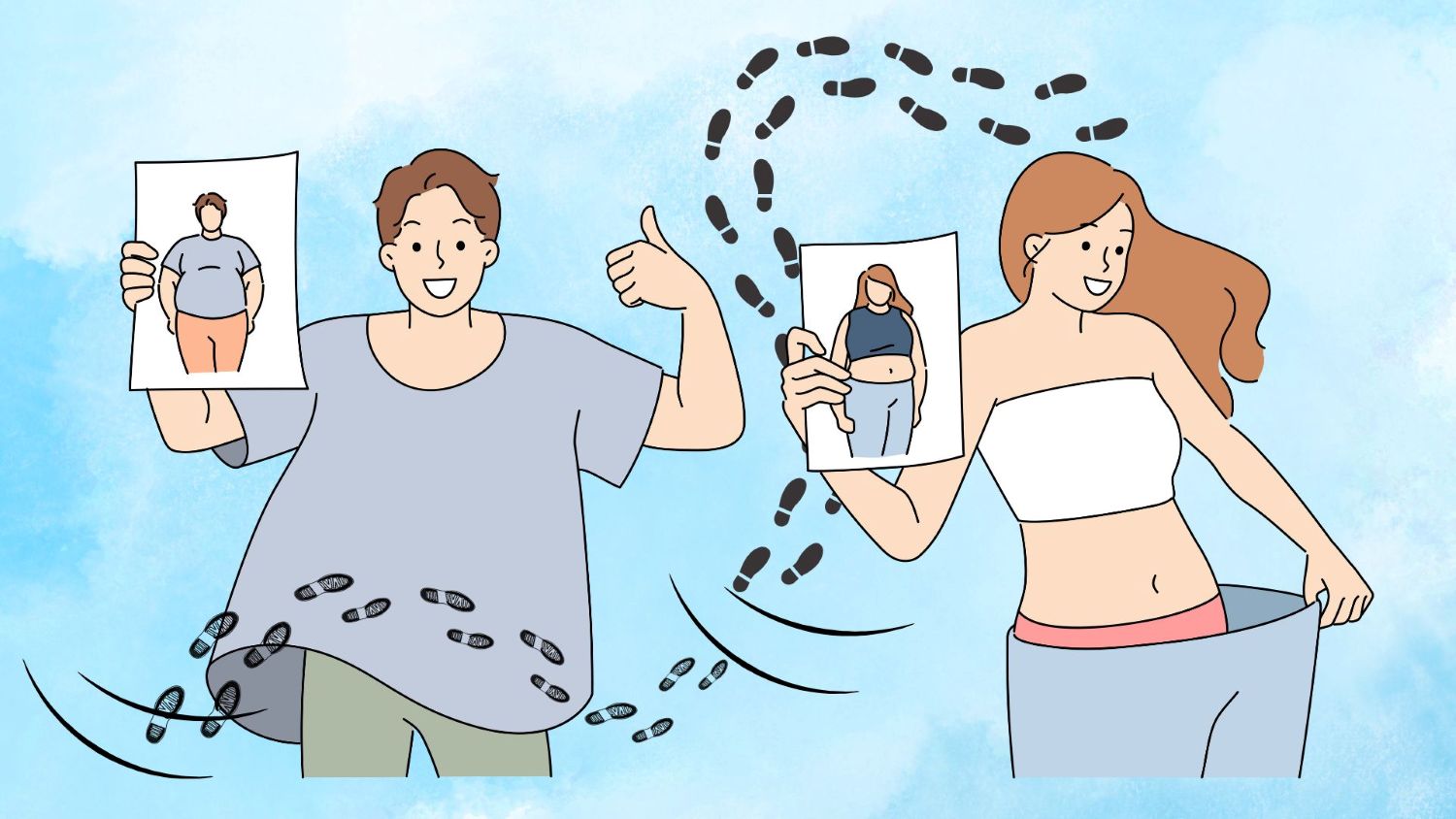 Walking helps reduce fat. Graphics: Thanh Thanh