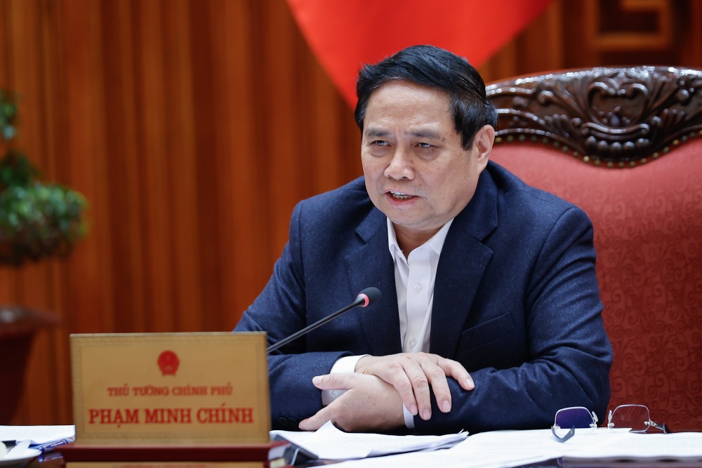 Politburo member and Prime Minister Pham Minh Chinh chaired a meeting on preparations for the holding of the APEC Summit in Phu Quoc. Photo: VGP
