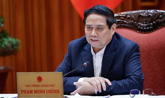 Ủy viên Bộ Chính trị, Thủ tướng Chính phủ Phạm Minh Chính chủ trì cuộc họp về công tác chuẩn bị cho việc tổ chức Hội nghị APEC tại Phú Quốc. Ảnh: VGP