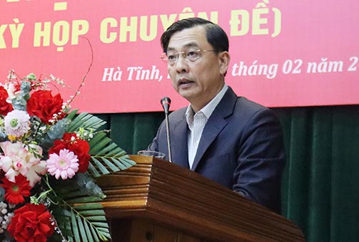 Mr. Tran Viet Ha was transferred to be Secretary of the Ha Tinh City Party Committee. Photo: Xuan Hoa.