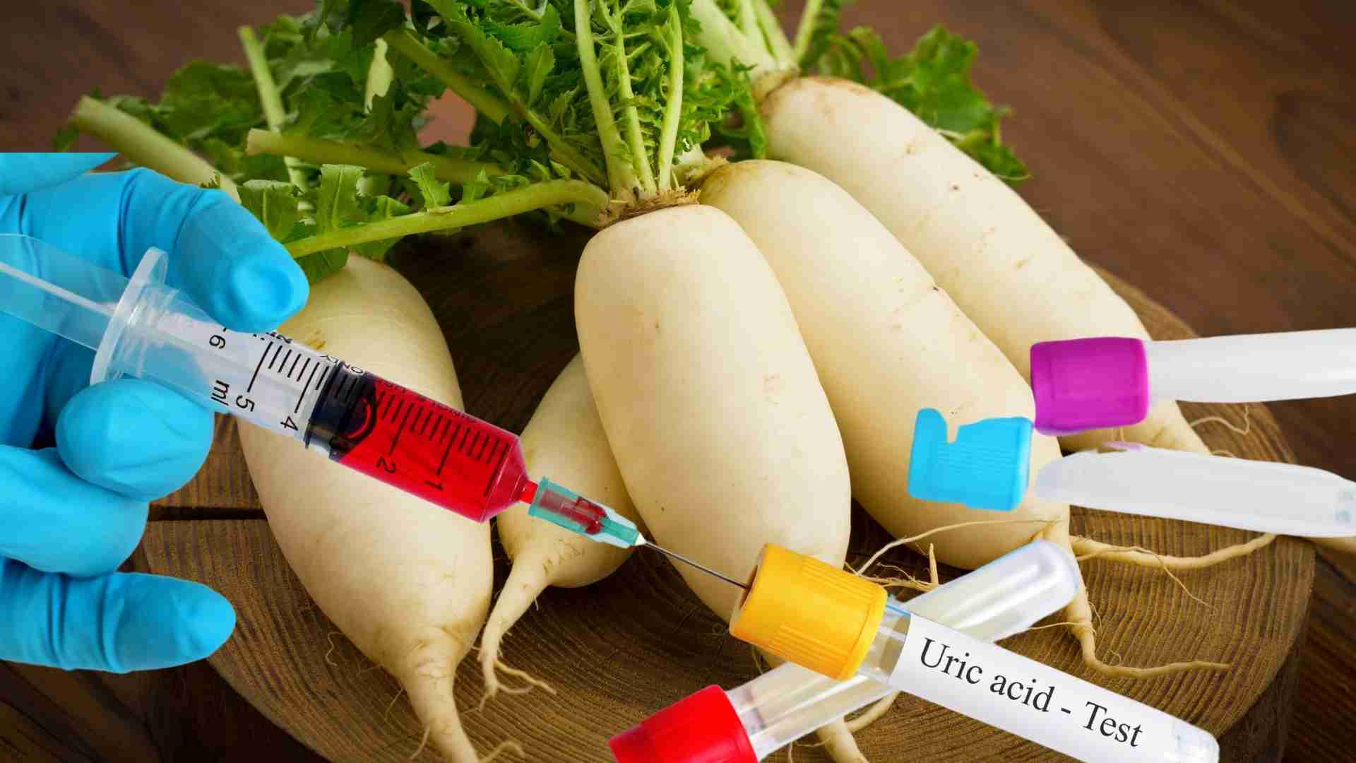 White radish helps prevent uric acid spikes. Graphics: Ha May