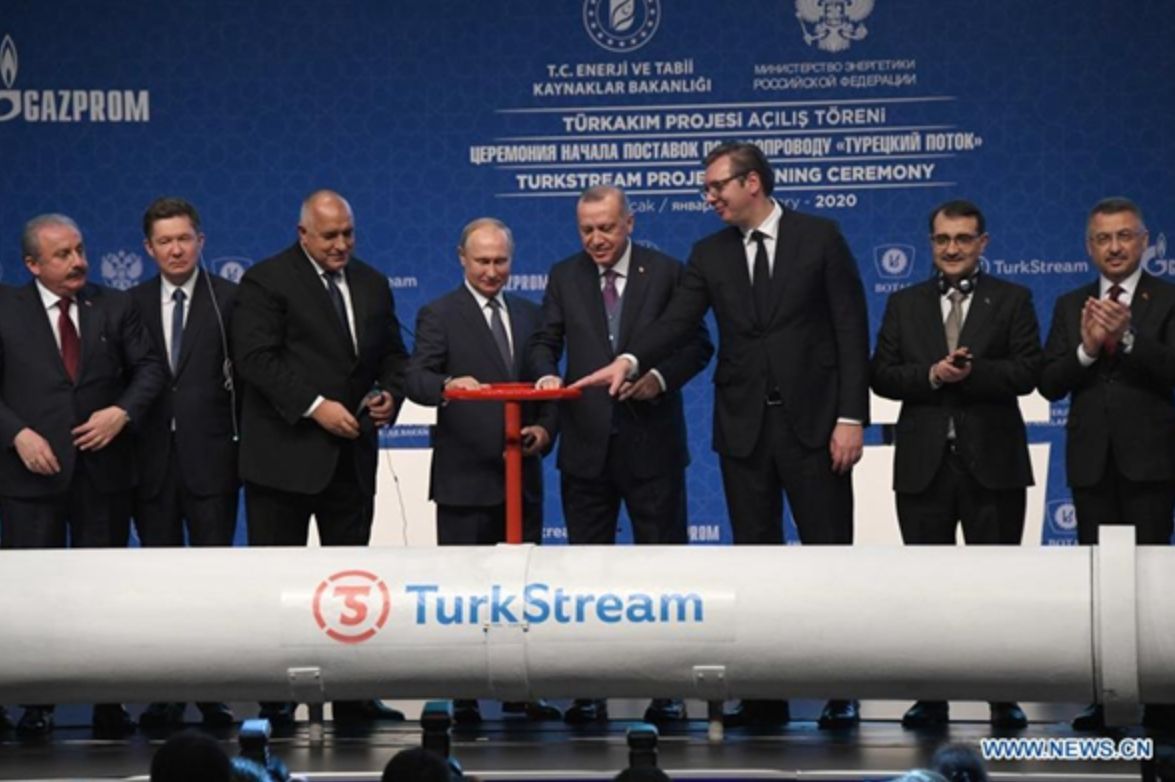 Le khanh thanh duong ong TurkStream tai Istanbul, Tho Nhi Ky, ngay 8.1.2020. Anh: Xinhua
