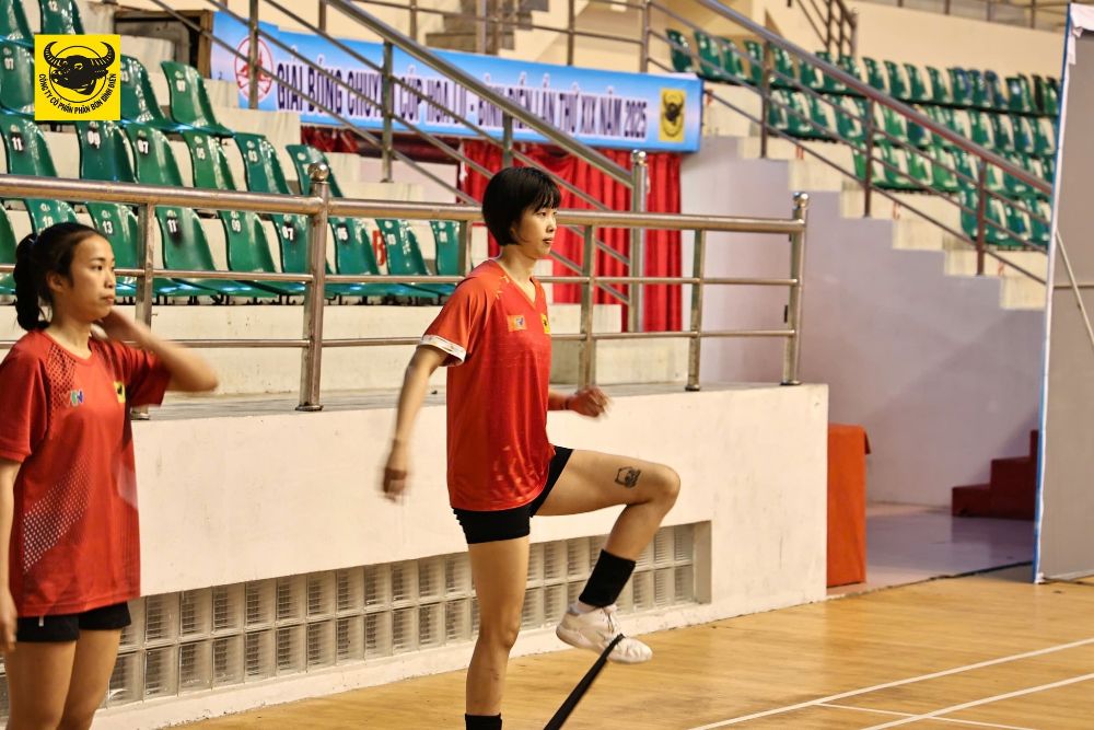 Thanh Thuy actively trains with VTV Binh Dien Long An. Photo: VTV BDLA