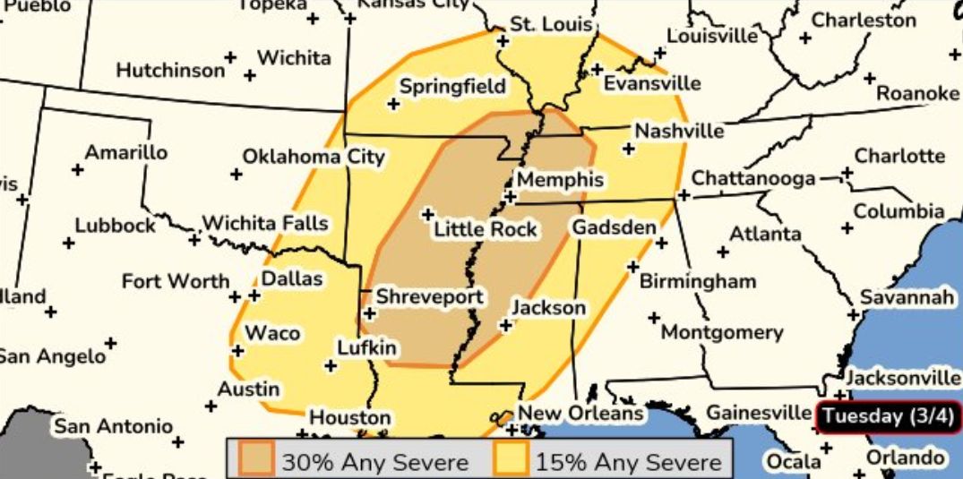 Hurricane and severe weather forecast for 4.3 in the US. Photo: NOAA
