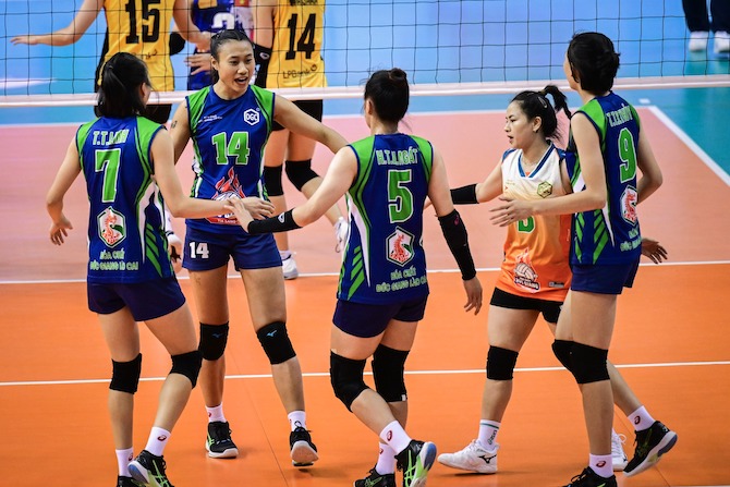 Duc Giang Chemicals will meet Vietinbank at the 2025 National Volleyball Championship. Photo: VFV