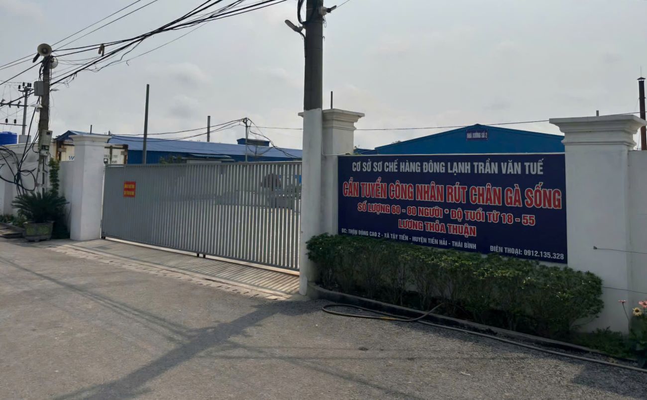 Instalacion de preparacion y envasado de huesos de pollo extraido de la familia de Tran Van Tuye en la comuna de Ai Quoc (distrito de Ten Hai, provincia de Taiping). Imagen de la pelicula